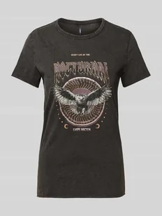 T-shirt o kroju regular fit z czystej bawełny z nadrukiem z motywem model ‘LUCY LIFE’ - Koszulki i topy damskie - miniaturka - grafika 1