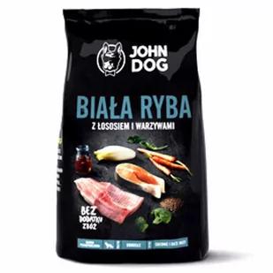 John Dog Biała Ryba z Łososiem i Warzywami 3 kg - Sucha karma dla psów - miniaturka - grafika 1