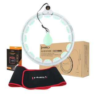 ZESTAW HULA HOP HHW06 GREEN Z PIŁKĄ GRAWITACYJNĄ I LICZNIKIEM HMS + PAS BR163 RED - Pozostały sprzęt i akcesoria do ćwiczeń - miniaturka - grafika 1