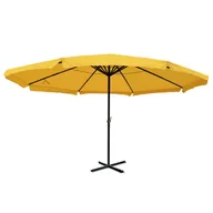 Parasole ogrodowe - Parasol Meran Pro, parasol gastronomiczny z falbaną Ø 5m poliester/aluminium 28kg ~ żółty bez stojaka - miniaturka - grafika 1