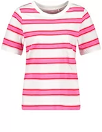 Koszulki i topy damskie - GERRY WEBER Edition Damska koszulka 870044-44006, czerwona/pomarańczowa/fioletowa/różowa prążki, 34, czerwony/pomarańczowy/liliowy/różowy w pasku, 34 - miniaturka - grafika 1