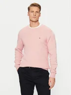 Swetry męskie - Tommy Hilfiger Sweter MW0MW37400 Różowy Slim Fit - miniaturka - grafika 1