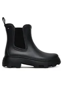 Kalosze damskie - Tommy Hilfiger Kalosze Rubber Flag Cleated FW0FW08637 Czarny - miniaturka - grafika 1