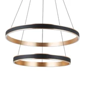 Lampy sufitowe - Podwójna lampa wisząca RIO AZ5779 Azzardo LED 86W 3000K okrąg czarny złoty - miniaturka - grafika 1