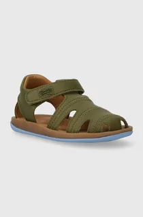Buty dla chłopców - Camper sandały skórzane dziecięce kolor zielony - grafika 1