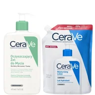 Zestawy kosmetyków damskich - Cerave Zestaw: Emulsja nawilżająca Refill 473ml + Żel oczyszczający 473ml - miniaturka - grafika 1