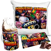 Czekolada - Zestaw BRAWL STARS Kubek + Poduszka + Czekolada + Imię Prezent Nadruk - miniaturka - grafika 1