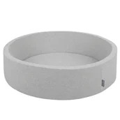 Suche baseny - KiddyMoon Suchy basen okrągły z piłeczkami 7cm 120x30 jasnoszary: szary-biały-turkus 120x30/BEZkulek - miniaturka - grafika 1