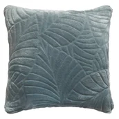 Poszewki na poduszki - Poszewka dekoracyjna Leafline puszysta 40x40 liście niebieska - miniaturka - grafika 1