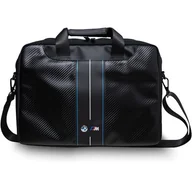 Torby na laptopy - BMW Carbon Blue Stripes - Torba na notebooka 16" (czarny) - miniaturka - grafika 1