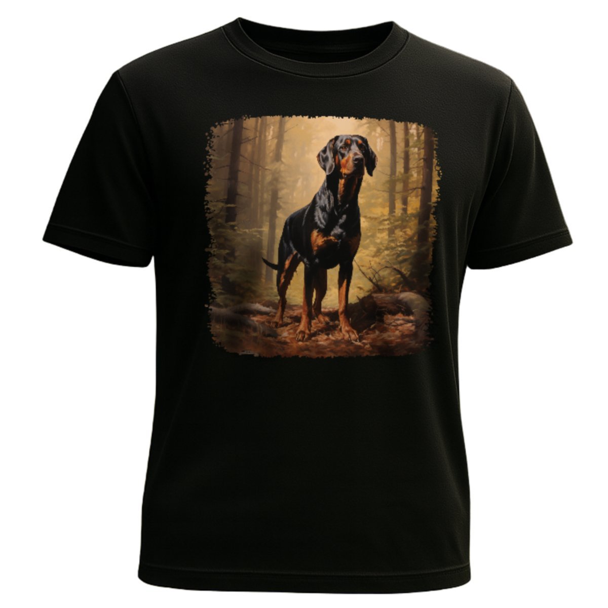 Łowiecki Styl koszulka myśliwska gończy polski pies czarna 100% bawełna S