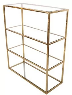 Złoty regał ze szkłem 99x39x120 cm VGG1011 - Regały - miniaturka - grafika 1