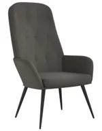 Fotele - Ciemnoszary welurowy fotel wypoczynkowy W6-C04 - miniaturka - grafika 1