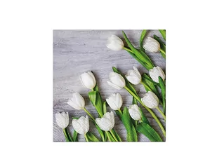 Paw DECOR Serwetki WHITE TULIPS 33 x 33 cm 20 szt. - Obrusy i serwetki - miniaturka - grafika 1