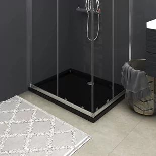 vidaXL Lumarko Prostokątny brodzik prysznicowy, ABS, czarny, 70 x 90 cm - Brodziki prysznicowe - miniaturka - grafika 1
