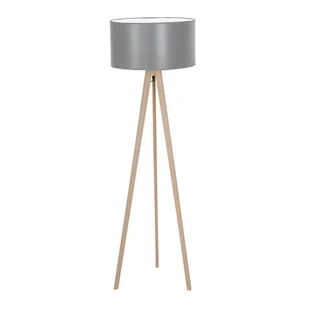 Stojąca lampa podłogowa na trójnogu Tripod Wood AZ3013+AZ3015 Azzardo drewniany szary - Lampy stojące - miniaturka - grafika 1