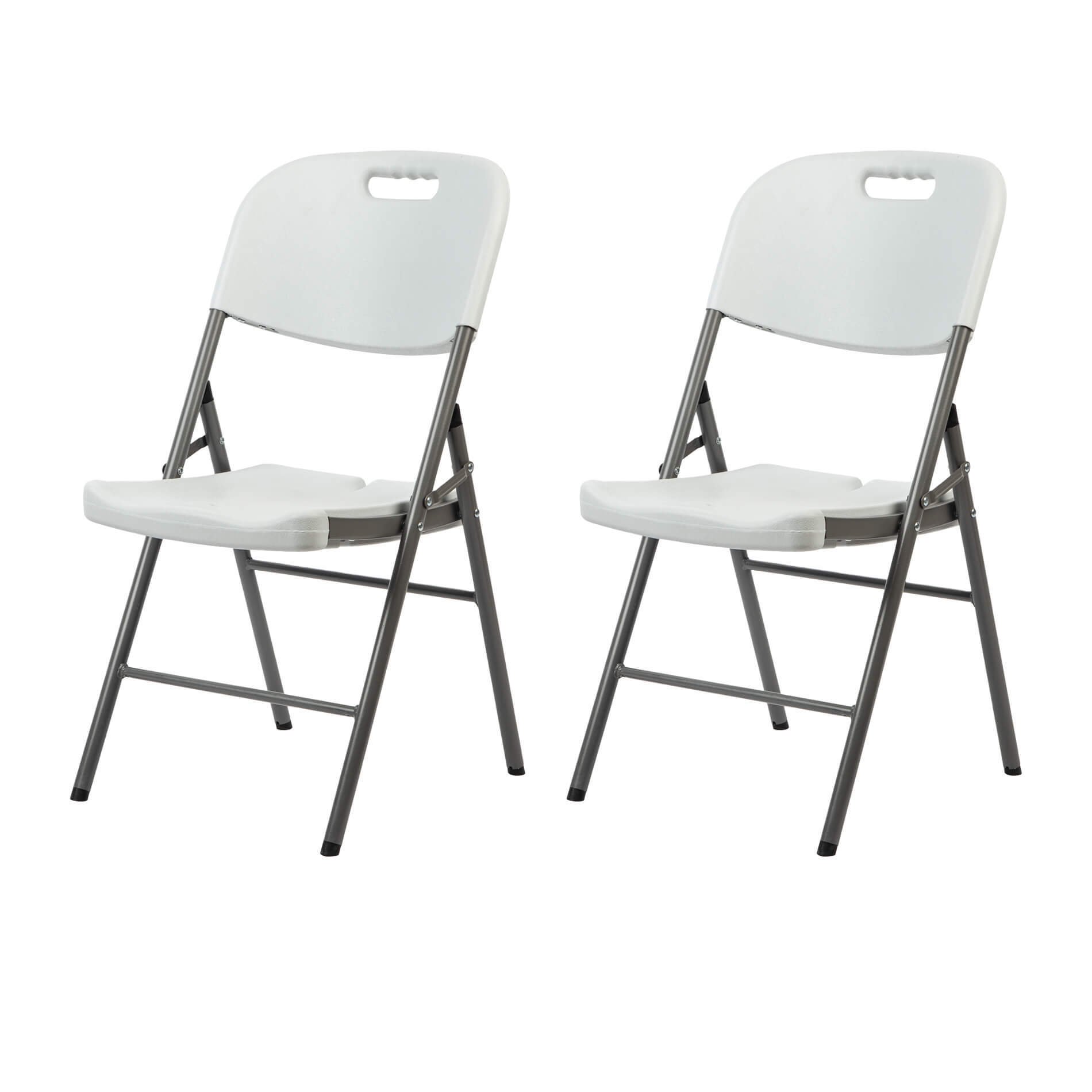 Krzesła ogrodowe Rebecca Mobili Quiver 88x45x50 Plastic Steel White Grey Modern SET 2 sztuki zmontowane