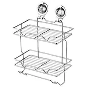 Półki łazienkowe - Półka Łazienkowa Pod Prysznic Na Przyssawki Forte Chrom - miniaturka - grafika 1