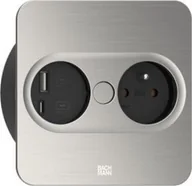 Gniazdka elektryczne - Bachmann BACHMANN TWIST 2 1xUTE 1xUSB A/C 22W 2.0m AEH stal nierdzewna wygląd kątowy - miniaturka - grafika 1