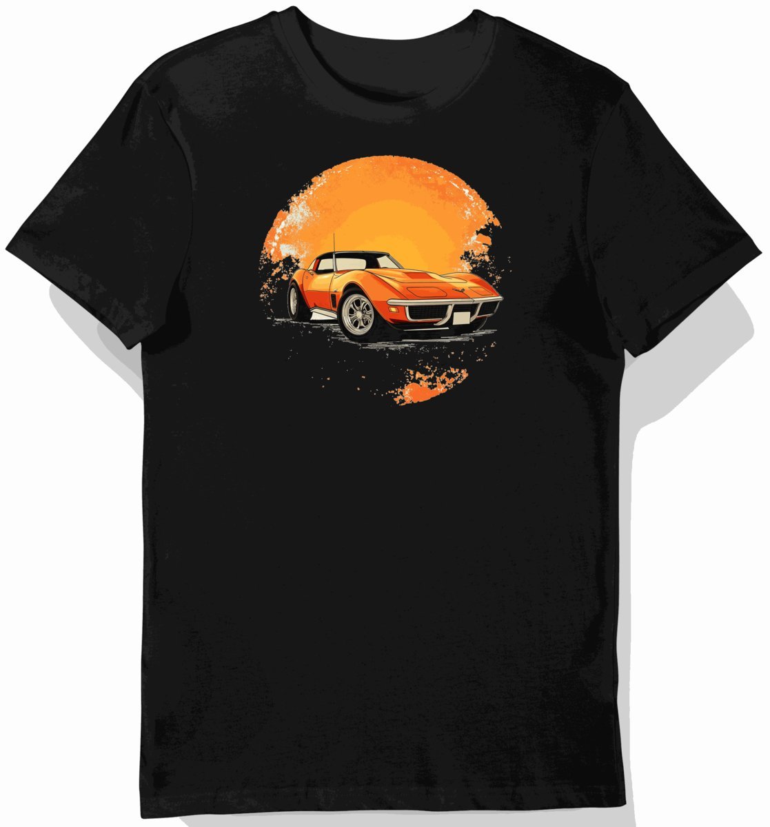 Koszulka męska czarna z nadrukiem klasycznego Corvette S