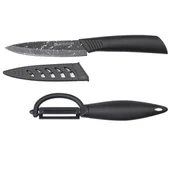 Noże kuchenne - Nóż z obieraczką do warzyw Skiv czarny AMBITION - miniaturka - grafika 1