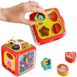 Zabawka edukacyjna interaktywna sensoryczna manipulacyjna kostka sorter klocków - Sortery dla dzieci - miniaturka - grafika 8