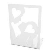 Podpórki do książek - Biała metalowa podpórka na książki z dekorem Z6-W29 - miniaturka - grafika 1