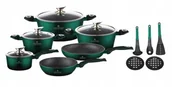 Zestawy garnków i patelni - Zestaw garnków z powłoką marmurkową 15 części indukcja gaz - miniaturka - grafika 1