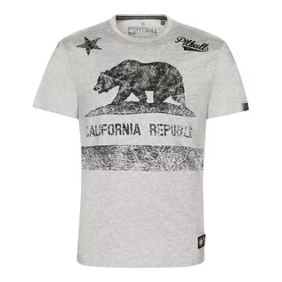 Koszulki męskie - T-shirt męski Pitbull California szary 216011150004 XL - grafika 1