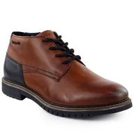 Buty zimowe męskie - Skórzane trzewiki męskie brązowe ocieplane Bugatti 341-AC250-5055 - miniaturka - grafika 1