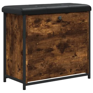 vidaXL Ławka na buty z klapą dąb wędzony 62x32x56 cm - Szafki na buty - miniaturka - grafika 1