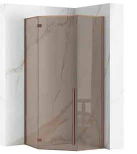 REA KABINA DIAMOND BROWN BRUSH COPPER 90x90 REA-K6966 - Kabiny prysznicowe - miniaturka - grafika 1