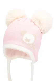 Dziewczęca czapka na zimę FANNAR z dwoma pomponami róż - Czapki dla dzieci Dziewczęca czapka na zimę FANNAR z dwoma pomponami róż - Czapki dla dzieci - miniaturka - grafika 1