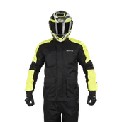 Odzież motocyklowa - Kurtka przeciwdeszczowa Bering Maniwata Czarny/FluorescencyjnyXXL - miniaturka - grafika 1