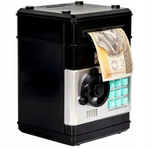 SEJF SKARBONKA na monety i banknoty elektryczny bankomat wpłatomat kod pin - Skarbonki - miniaturka - grafika 1