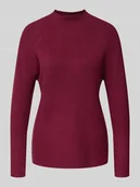 Swetry damskie - Sweter z dzianiny z prążkowanymi wykończeniami model ‘KANITA’ - miniaturka - grafika 1