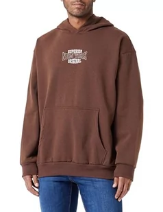 Koton Męska bluza z kapturem Kangaroo Pocket College Embroidered Oversized, 532 (brązowy), XL - Bluzy męskie - miniaturka - grafika 1