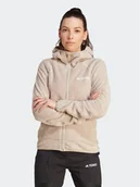 Odzież trekkingowa damska - adidas Polar Terrex Techrock Reversible High-Pile-Fleece IB1862 Beżowy Slim Fit - miniaturka - grafika 1
