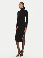 Sukienki - Elisabetta Franchi Sukienka dzianinowa AM-03S-56E2-V390 Czarny Slim Fit - miniaturka - grafika 1