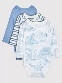 Body dla niemowląt - Polo Ralph Lauren Komplet 3 par body dziecięcych 3Pcbdtst 320850822001 Niebieski - grafika 1
