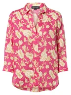 Bluzki damskie - Franco Callegari - Damska bluzka lniana, wyrazisty róż|wielokolorowy - miniaturka - grafika 1