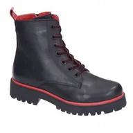 Botki damskie - Trapery workery botki PIAZZA 960032 czarny sk��ra licowa modne r.41 - miniaturka - grafika 1