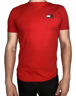 Męski T-shirt Bawełniany Czerwona Koszulka TOMMY HILFIGER z Logo Ładna r.XL - Koszulki męskie Męski T-shirt Bawełniany Czerwona Koszulka TOMMY HILFIGER z Logo Ładna r.XL - Koszulki męskie - miniaturka - grafika 1