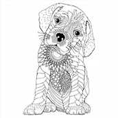 Kolorowanki, wyklejanki - Duża Kolorowanka Malowanka Wyklejanka dla dziecka na ścianę podłogę Piesek - miniaturka - grafika 1