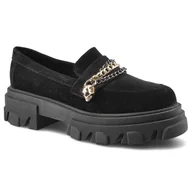 Mokasyny damskie - Carinii, Półbuty, B5975_-H20-000-000-E33 Czarny, rozmiar 39 - miniaturka - grafika 1