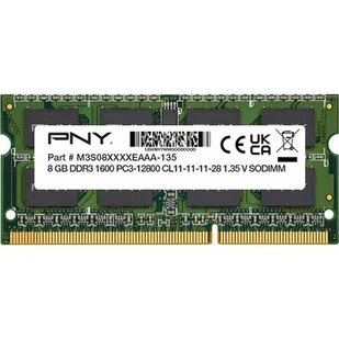 PNY Technologies  do notebooków PNY 8GB SODIMM DDR3 1600MHZ SOD8GBN12800/3L-SB - Pamięci RAM - miniaturka - grafika 1