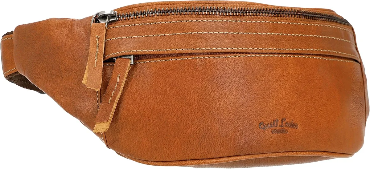 SASZETKA SKÓRZANA BRĄZOWA VINTAGE Z REGULOWANYM PASKIEM UNISEX