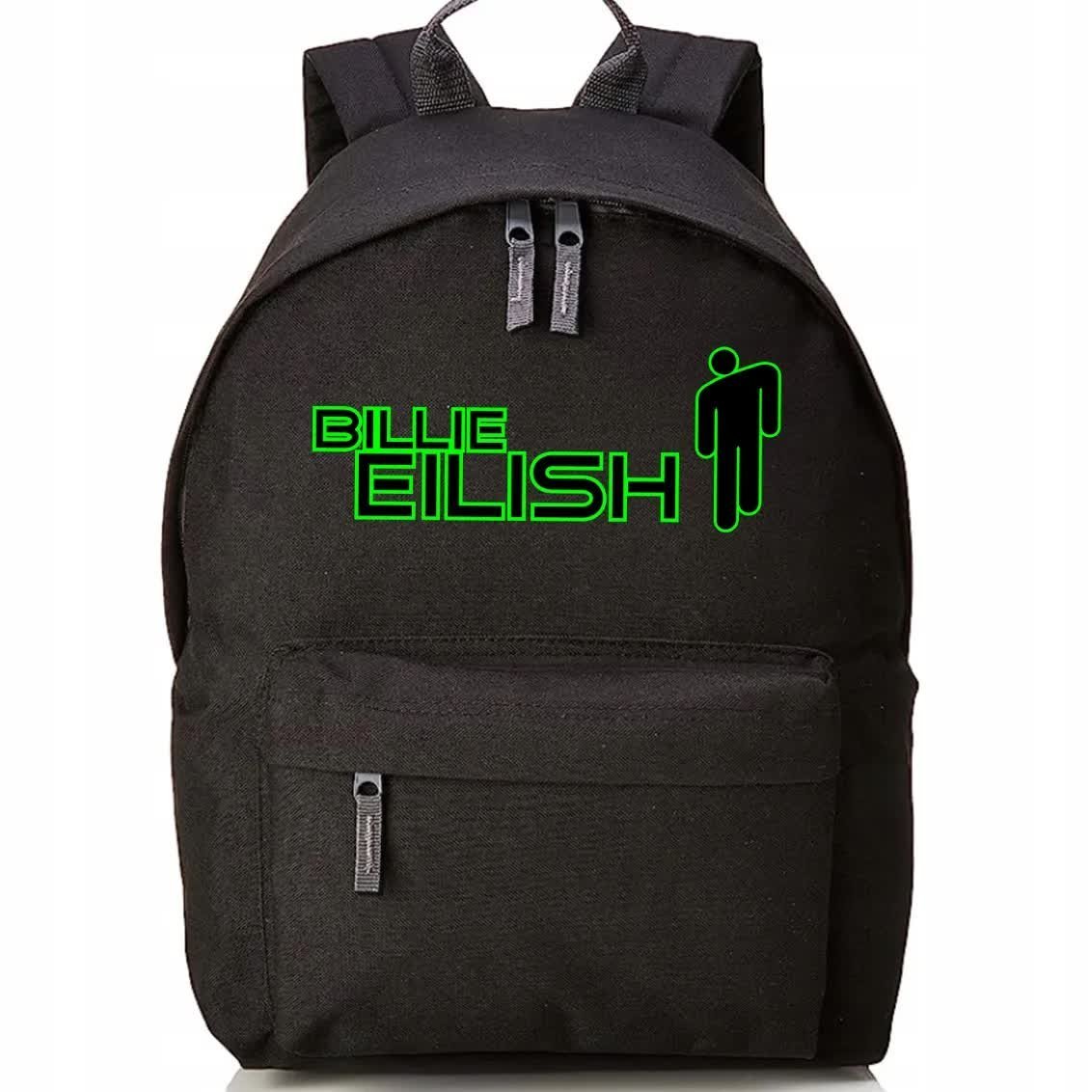 Plecak Szkolny Czarny Zabawne BILLIE EILISH Zespoły Koncerty Merch Wzory