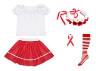 Dresy i komplety dla dziewczynek - ZESTAW NARODOWY BIAŁO-CZERWONY 134-140 5el - miniaturka - grafika 1