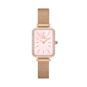 Zegarki damskie - Zegarek Daniel Wellington Quadro Mesh DW00100669 Różowe złoto - miniaturka - grafika 1